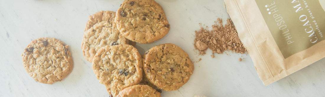 Vegan Cacao Oatmeal Raisin Cookies-Philosophie