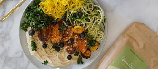 Hummus Spiralized Veggie Platter Recipe-Philosophie